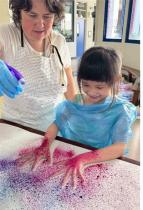 Students explored different printing techniques and created fun patterns and artwork through hands-on practice.